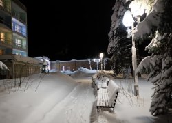 Зима, территория санатория