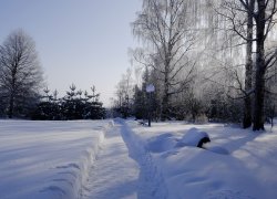 Зима, территория санатория